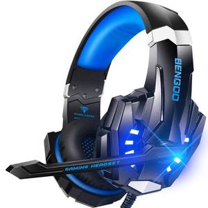 lot 17655 image: BENGOO G9000 Stereo Gaming Headset for PS4 PC Xbox One PS5 Controller, Noise Cancelling Over Ear Headphones with Mic, LED Light, 7.1 Surround Sound, Soft Memory Earmuffs for Nintendo Xbox Series XS