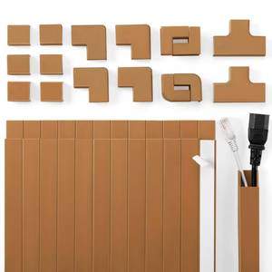 lot 17659 image: Wire Covers for Cords Kit-392.5in Wire Hiders for TV on Wall, Cord Cover Wall, Cord Hider Wall Mounted TV, TV Cable Hider Wall Kit for Wire Cover, Cord Concealer, 25 x L15.7 W 0.95H 0.55in, Brown