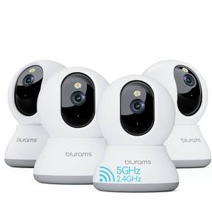 lot 17660 image: blurams Cameras for Home Security, 2K Pet Camera with Phone App, 5GHz2.4GHz Dual-Band, 360° PTZ Indoor Cameras, 2-Way Talk, Motion Tracking, ColorIR Night Vision, Cloud&SD, Works with Alexa (4Pack)