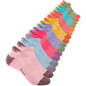 lot 18106 image: Comfoex Girls Socks Ankle Athletic For Kids 4-6 6-8 8-10 Years Old Short Socks With Cushioned Sole 8 Pairs