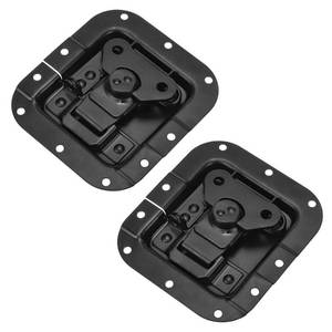 lot 18114 image: Semetall Spring Loaded Recessed Latch 2 Pack Heavy Duty 10 Hole Medium Butterfly Twist Latch Replacement for Road Flight Case (Black,4.5x4.1 Inch)