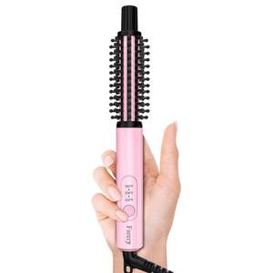 lot 18137 image: Farery Mini Thermal Brush 3 Temperature Adjustable, 34 Inch Travel Curling Iron for Short Hair, Heated Round Brush for Touch ups and Small Curls, Travel Size Curling Wand, Dual Voltage, Pink