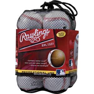 lot 18145 image: Rawlings  Official League Recreational Use Practice Baseballs  Youth  Bag of 12  OLB3BAG12  12 Count
