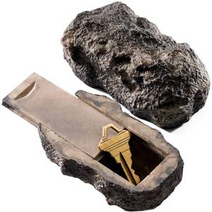 lot 18153 image: Hide a Key Outside Fake Rock - Looks & Feels like Real Stone - Safe for Outdoor Garden or Yard, Spare Key Storage, Weatherproof Key Holder, Blends with Landscaping by Rampro (New Version, 1 Pack)