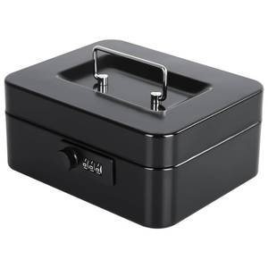 lot 18154 image: KYODOLED Cash Box with Combination Lock Safe Metal Money Box with Money Tray for Security Lock Box 7.87x 6.30x 3.35 Black