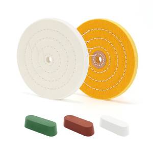 lot 18182 image: SCOTTCHEN 6inch Buffing Polishing Wheels 12 Arbor Hole,Fine (40Ply)  Medium (30Ply) for Bench Grinder,with Buffing Polishing Cutting Compound 3.4 Oz.Kit