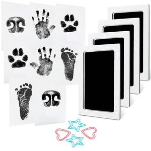 lot 18197 image: 4-Pack Baby Inkless Hand and Footprint Kit Paw Nose Print Kit for Dogs Cats Pets Clean Touch Ink Pad for Baby Pets Newborn Keepsake Mess-Free Ink Pad