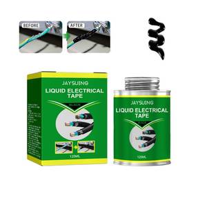 lot 18213 image: Hzutloer 4.2 OZ (125ML) Black Liquid Electrical Tape, Liquid Adhesive Tape, Electrical Tape Glue, Waterproof, Fast Drying, High Temperature Resistant