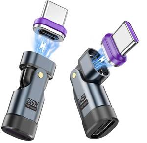 lot 18218 image: Bojianxin PD 240W USB C Magnetic Adapter (2 Pack), 16PIN Magnetic Adapter Right Angle, 90180 Degree Magnet Type C Connector, USB C to C Adapters for Ma-Book ProAir IP 1615 Type C Device