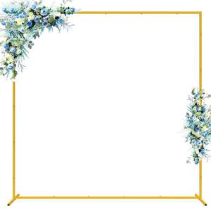 lot 19151 image: Wokceer Wedding Arch Backdrop Stand Square 6.6FTx6.6FT Gold Metal Balloon Arch Stand Garden Arbor Backdrop Frame for Wedding Birthday Party Baby Shower Photo Booth Background Decoration