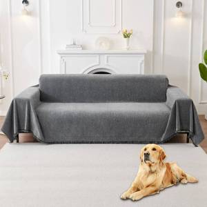 lot 19163 image: HAOMAIJIA Non Slip Couch Cover Sofa Covers for 3 Cushion Couch Washable sectional Couch Covers for Dogs pet Furniture Protector Couch Cover Blanket for Living Room (Grey, 91x134)