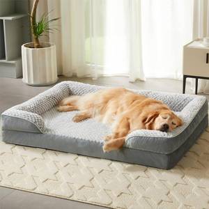 lot 19165 image: LEXTRO Orthopedic Dog Beds for Large Dogs,Waterproof Dog Bed, Egg Crate Foam Bed for Large Dogs, Big Pet Bed with Washable Removable Waterproof Pillow Cover and Anti-Slip Bottom, Grey