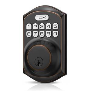 lot 19176 image: TEEHO TE001 Keyless Entry Door Lock with Keypad - Smart Deadbolt Lock for Front Door with 2 Keys - Auto Lock - Easy Installation - Oil-Rubbed Bronze
