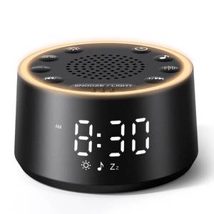 lot 19177 image: Dreamegg Sound Machine for Sleep - D1 Nova White Noise Sound Machine for Baby Adult with Alarm Clock, Soothing Sounds, Dimmable, White Noise Alarm Clocks for Bedrooms Heavy Sleepers Travel, Black