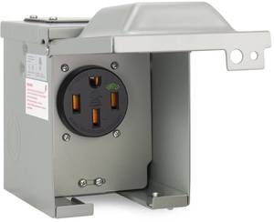 lot 19182 image: 50 Amp 125250 Volt EV Power Outlet Box, NEMA 14-50R 50 Amp EV Charging Receptacle Outlet Box, Enclosed Lockable Weatherproof Outdoor Electrical NEMA 14-50R Receptacle Panel, Heavy Duty, ETL Listed