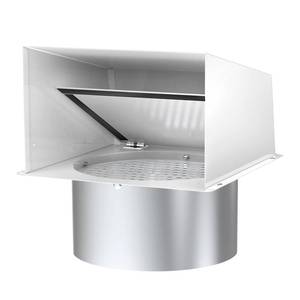 lot 19204 image: 6 Inch Hooded Wall Vent Cover, Dryer Wall Vent Cover Outside with Screen & Damper, Wall Exhaust Vent Cover, Outdoor Air Vent Cap for Range HoodsKitchenBathroomLaundryBasementsGarages, White