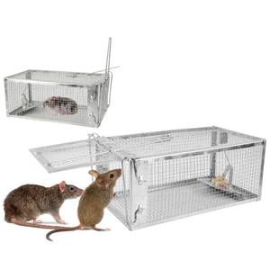 lot 19210 image: TeqHome Humane Rat Trap, Small 1-Door Live Chipmunk Trap That Work for Indoor and Outdoor, Easy to Catch and Release Live Animal Traps Mouse Cage Traps for Rodents Mice Voles Hamsters,Reusable & Metal