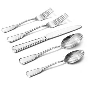 lot 19227 image: KINGSTONE 20-Piece Silverware Set, 1810 Stainless Steel Flatware Set for 4, Tableware Cutlery Set, Utensil Sets for Home Restaurant, Mirror Finish, Dishwasher Safe