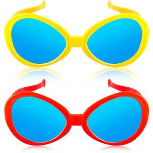 lot 19229 image: Flutesan 2 Pcs Giant Sunglasses Jumbo Clown Glasses Funny for Adults Photo Props for Summer Party(Red, Yellow)