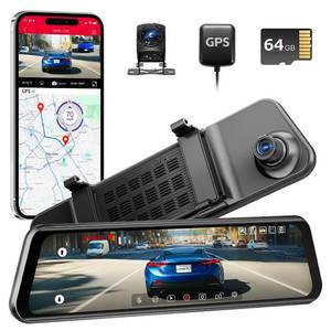 lot 19238 image: LINGDU 12 Mirror Dash Cam, 4K UHD Front and 2.5K Rear View Dash Camera for Car, with ADAS BSD LCA Smart Mode, GPS, G-Sensor, Loop Recording, Parking Monitor, Voice Control, 5.8GHz WiFi