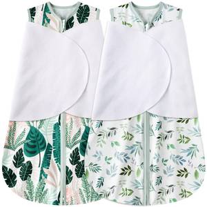 lot 19239 image: BSTOPPT Newborn Sleep Sack Baby Swaddle,6-12 Months,3-Way Adjustable Wearable Blanket,100% Rayon Cotton Swaddling Sleeping Bag��TOG 0.5��Banana&Leaf��