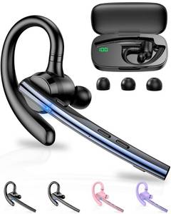 lot 20163 image: New Bee Bluetooth Headset V5.1 72H Talk Time Dual Mic with Mute Button for Business, Wireless Hand-Free Bluetooth Earpiece with 500mAh Charging Case for Cell Phone Calls Trucker Driver Laptop