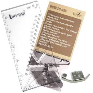 lot 20171 image: UPTTHOW Seam Allowance Ruler for Sewing Machine Trim Straight Line Hems 18 to 2, Perforated Seam Gauge with 15,30,45 Degree Line Indicators for Handmade Measuring Guide(1PC)