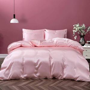 lot 20179 image: P Pothuiny 5 Pieces Satin Duvet Cover FullQueen Size Set, Luxury Silky Like Blush Pink Duvet Cover Bedding Set with Zipper Closure, 1 Duvet Cover  4 Pillow Cases (No Comforter)