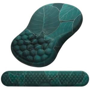 lot 20182 image: Mouse Pad Wrist Support, Laokiiy 2 in1 Keyboard Wrist Rest Ergonomic Mouse Pad, Non-Slip Wrist Rest for Computer Keyboard, Made Easy Typing & Relieve Wrist Pain��Banana Leaf Green��