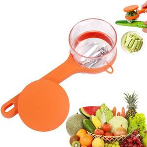 lot 20184 image: Vegetable Peeler with Container, Stainless Steel Potato Peeler and Fruit Peeler with Storage Box, Multi-Function Veggie Peeler with Peel Catcher for Home Kitchen (Orange)