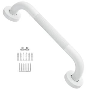 lot 20195 image: 12 Inch Anti Slip Shower Grab Bar Oil Rubbed White, Munzong Bathroom Grab Bar, Knurled Bathroom Balance Bar,Safety Hand Rail Support Handicap Elderly Injury Senior Assist Bath Handle