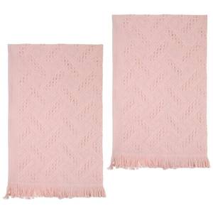 lot 20198 image: Yuomeaz 2 Pcs Pink Bathroom Hand Towels, 29 X 13 Inch Soft Cotton Light Pink Decorative Towels, Cute Boho Blush Pinks Face Towel for Bathroom, Hotel, Spa Decorative Cleaning Towel