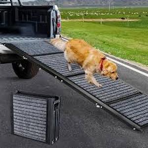 lot 5256 image: Folding Metal Utility Ramp with Non-Slip Surface for pets