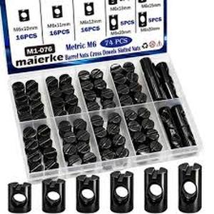 lot 12294 image: Maferke M6 Metric Barrel Nuts Set 74 Pieces