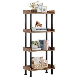 lot 3229 image: Hosfais Bookcase 4 Tier Bookshelf, Vintage Small Bookshelf for Spaces, Wooden Book Shelf for Living Room Bedroom