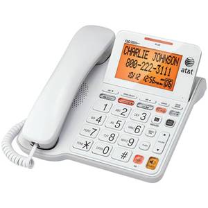 lot 3240 image: AT&T CL4940 Corded Standard Phone with Answering System and Backlit Display, White