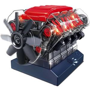 lot 3249 image: Playz V8 Combustion Engine Model Kit That Runs - Build Your Own STEM Mini V8 Model Engine Kit for Adults & Kids Age 12, Visible V8 Mini Engine Kit That Works for Adult w 270 STEM Parts