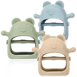 lot 4001 image: Eascrozn Baby Teething Toys for Infants 3 Months Set of 3, Easy to Hold Silicone Teething Mitten with Soft Textures for Sensory Exploration and Teething Pain Relief, Baby Chew Toys for Sucking Needs