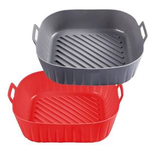 lot 4003 image: Golden Associate Silicone Liners Square for 8 to 8.5 inch Air Fryer, 2 Pcs Non-stick Food-grade Reusable Basket Baking Tray Airfryer Accessories