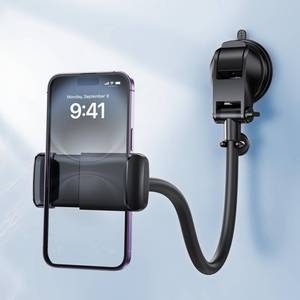 lot 4029 image: HIYJEN Long Arm Vacuum Suction Cup Shower Phone Holder Clip, Mirror Phone Mount For Bathroom Stick On Wall Makeup Mirror Kitchen Window Bathroom Phone Stand Fit For iPhone 16 15 14 13 12 & Cell Phones