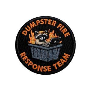 lot 4045 image: Zolawe Dumpster Fire Response Team Hook and Loop Patch, 3 Inches Sew On Patches, Embroidery Patches for Backpacks Bags Vest Dog Harness, Tactical Military Embroidered Patches, Funny Raccoon DIY Patch