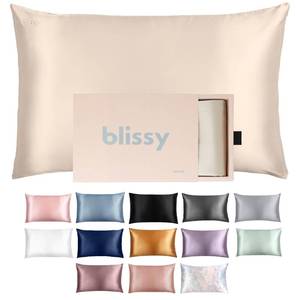 lot 4076 image: Blissy Silk Pillowcase - 100% Pure Mulberry Silk - 22 Momme 6A High-Grade Fibers - Silk Pillow Cover for Hair & Skin - Regular, Queen & King (Champagne, Standard)