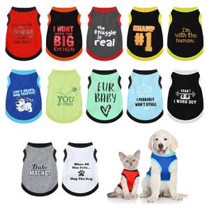 lot 4077 image: 12 Pieces Dog Shirts Pet Printed Clothes with Funny Letters Summer Pet T Shirts Cool Puppy Vest Breathable Dog Outfit Soft Cat Sweatshirt for Chihuahuas Cats Accessories, 12 Styles(Medium)