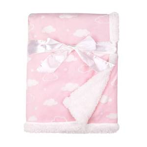 lot 4094 image: American Baby Company Heavenly Soft Chenille Sherpa Receiving Blanket (30 x 35), 3D Pink, Warm and Cozy for Boys and Girls, Ideal for Baby Carrier, Stroller, and Travel