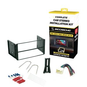 lot 4101 image: Scosche ICFD1BN Double DIN Radio Install Dash Kit and Harness Compatible with Select 1995-11 Ford, Lincoln, Mazda & Mercury Vehicles - Complete Basic Car Stereo Installation Kit - Does Not Retain SWC