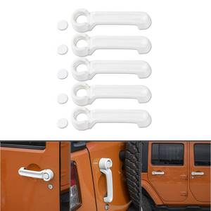 lot 4106 image: JeCar ABS Door Handle Cover Inserts & Tailgate Handle Cover Exterior Door Accessories for Jeep Wrangler JK 2007-2017 4 Door��White 5pcsSet��