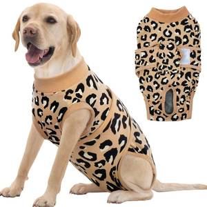 lot 4486 image: FUAMEY Recovery Suit for Dogs After Surgery,Soft Breathable Dog Bodysuit E-Collar & Cone Alternative Surgical Suit,Male Female Dog Neuter Spay Suits Anti Licking Wounds Onesie Brown Leopard XXL
