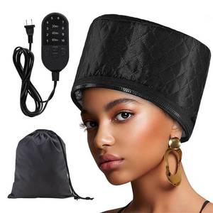 lot 4491 image: Hair Steamer Heat Cap for Deep Conditioning, Thermal Steam Cap for Natural Hair Home Use with 10 Modes 3 Timer Settings All Black Extended Cord for Spa Hair Care, Black