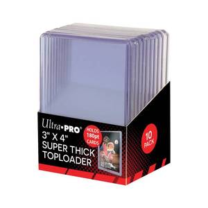 lot 4502 image: Ultra Pro 3 X 4 Super Thick 180PT Toploader, Polyvinyl Chloride, 10ct