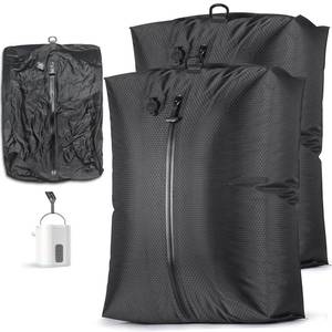 lot 5282 image: Travel Vacuum Seal Bags with Wireless Rechargeable Pump, 25L Durable Reusable Compression Packing Bags for Carry-On Suitcase & Backpack, IP67 Waterproof Space Saver Kit (2 Pack)